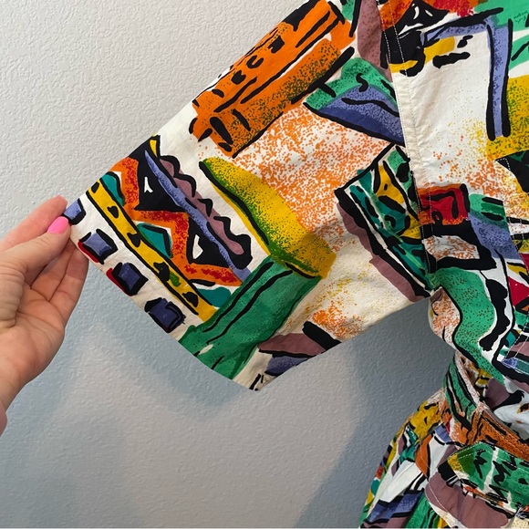 Vintage Together! Southwestern Watercolor Print Belted Dress - Picture 4 of 9